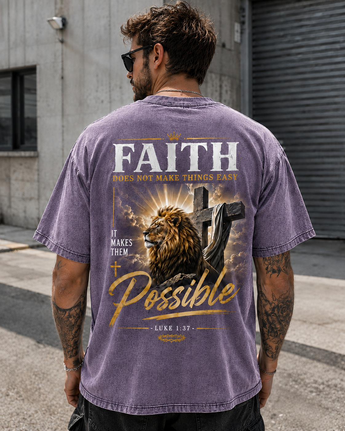 Faith Lion Christian T-Shirt  Faith Lion Graphic Tee