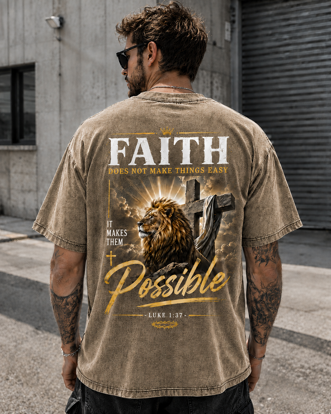 Faith Lion Christian T-Shirt  Faith Lion Graphic Tee