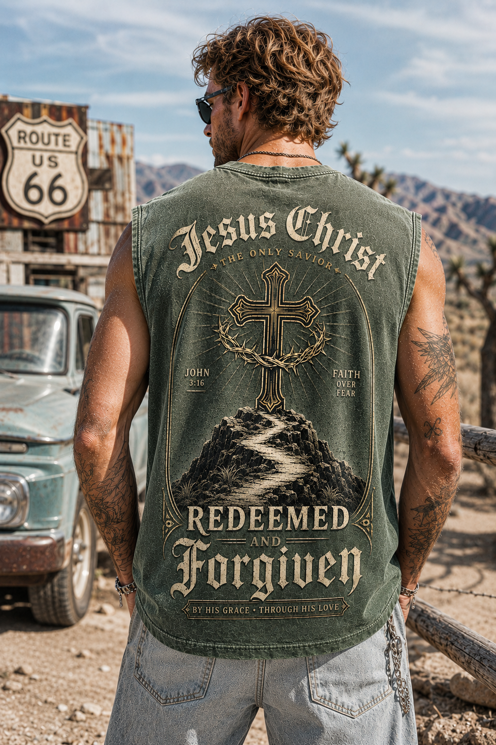 Washed Faith — Redeemed & Forgiven Muscle Tee
