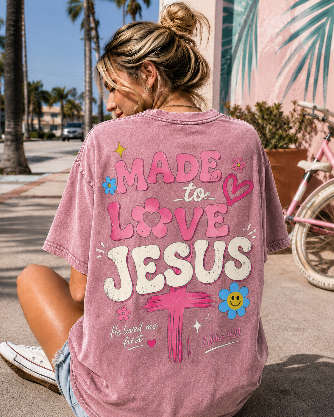 Made to Love Jesus – Vintage Washed Graphic T-Shirt