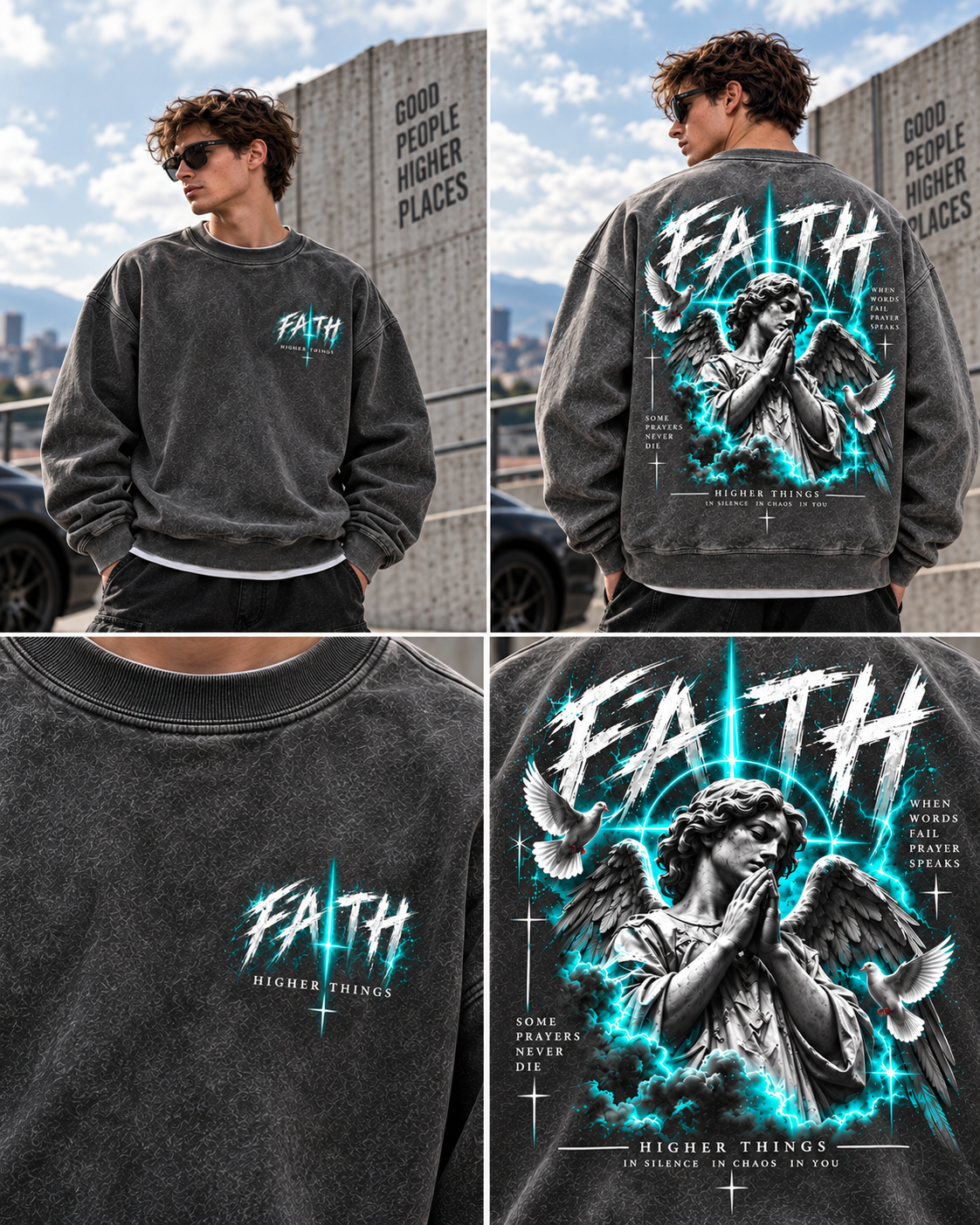 FAITH ANGEL – Higher Things Washed Sweatshirt