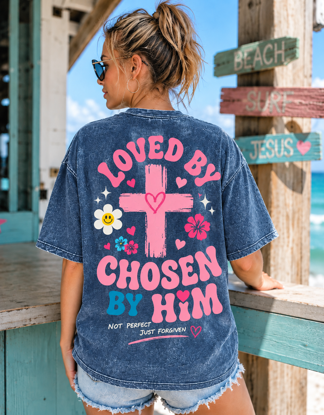 Loved By Jesus – Vintage Christian Graphic Tee