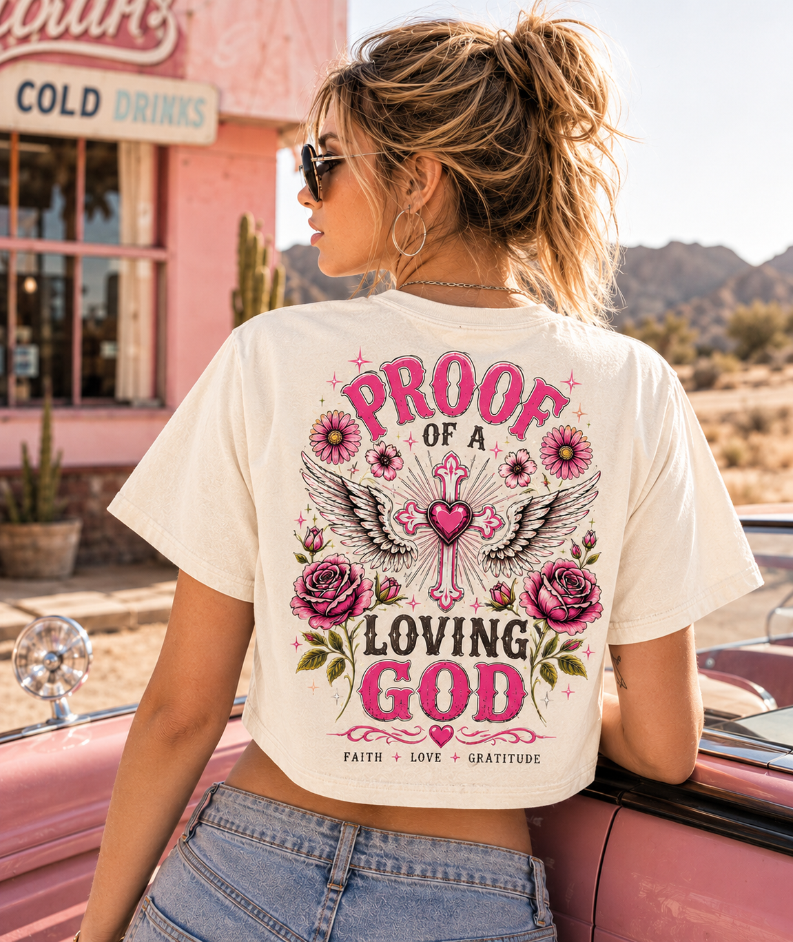 Proof of a Loving God – Vintage Faith Crop Top