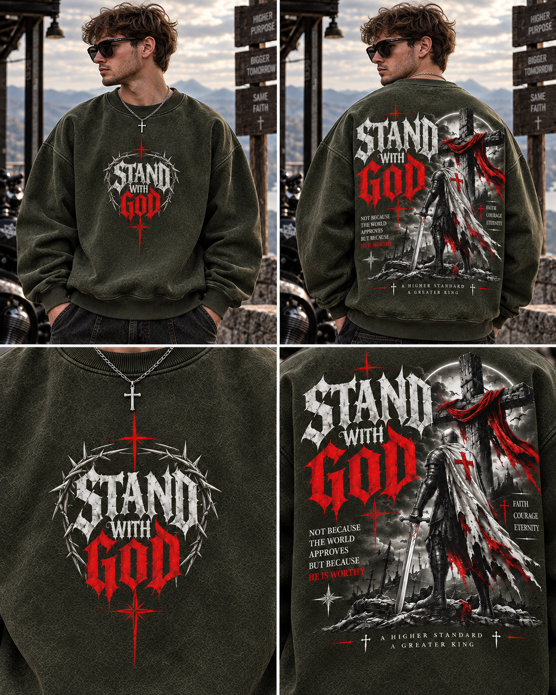 Stand With God – Vintage Faith Sweatshirt