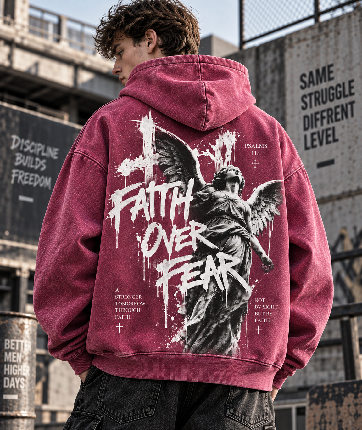 Faith Over Fear – Vintage Washed Hoodie