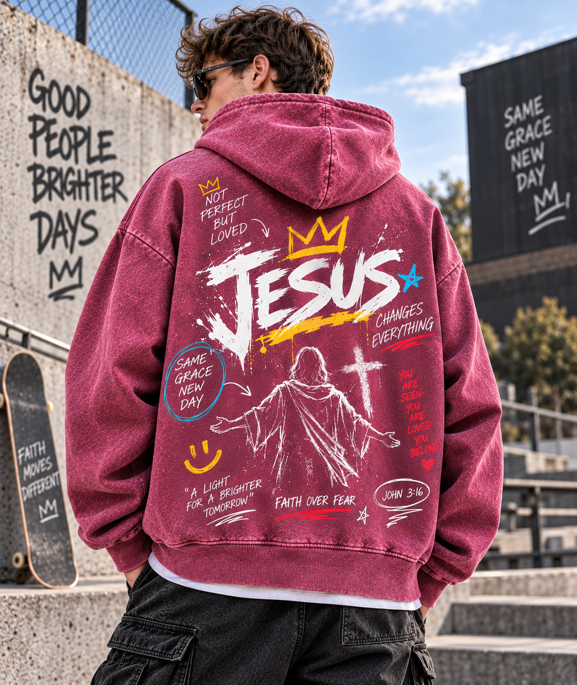 Faith Over Fear – Vintage Jesus Hoodie