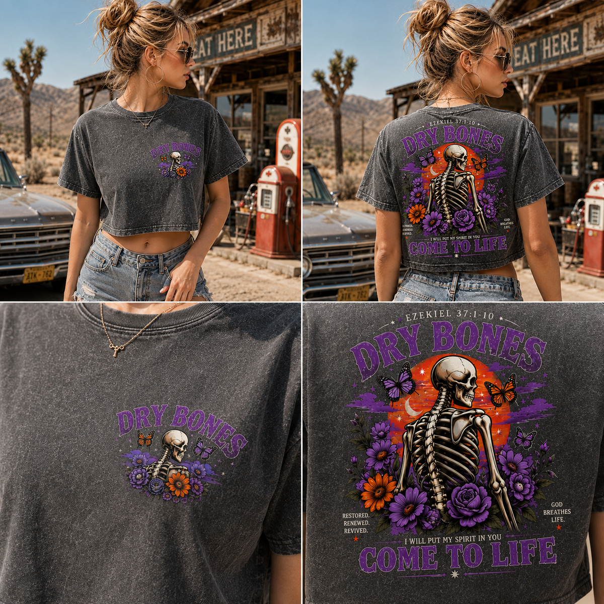 Dry Bones Come to Life – Vintage Graphic Crop Top