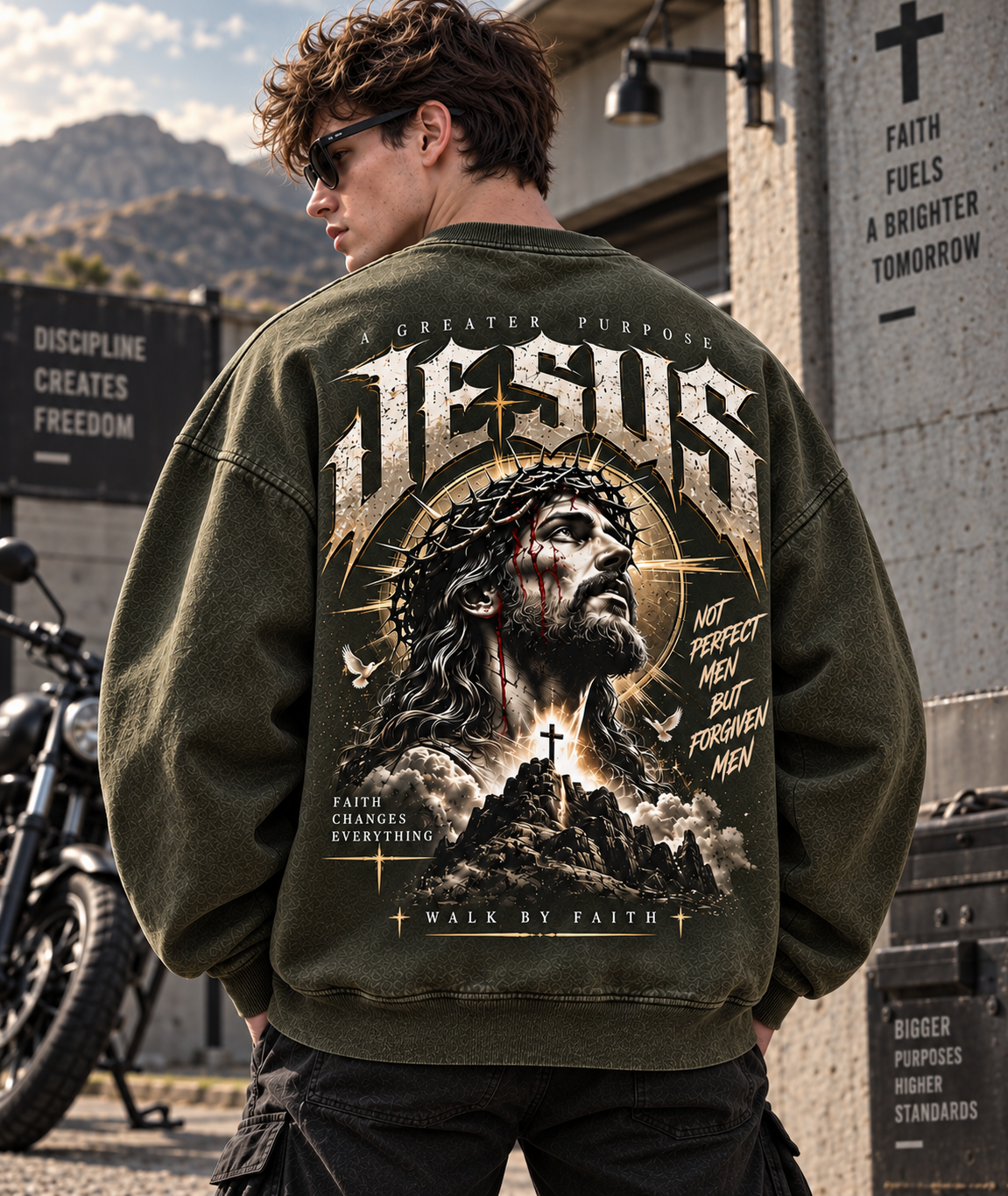 JESUS Faith Vintage Sweatshirt – A Greater Purpose