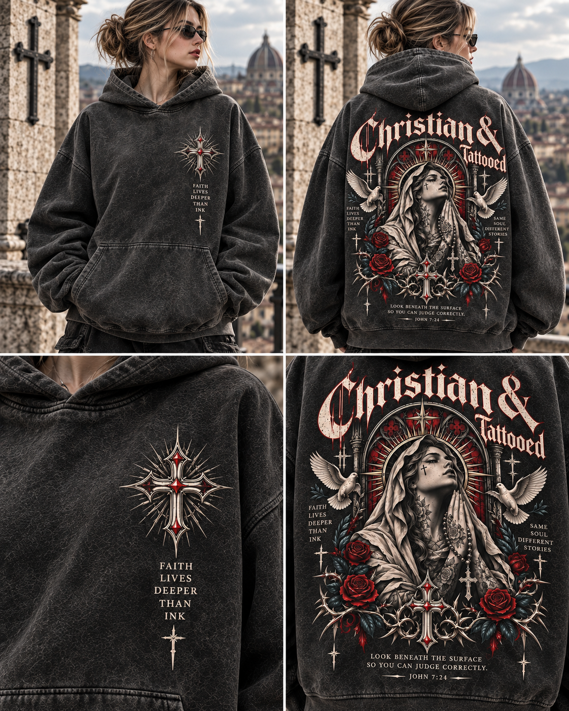 Christian & Tattooed Vintage Hoodie – Faith & Ink