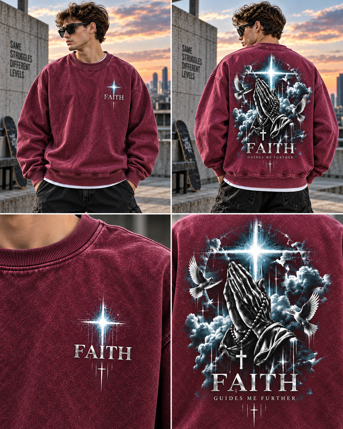 FAITH – Vintage Washed Graphic Sweatshirt