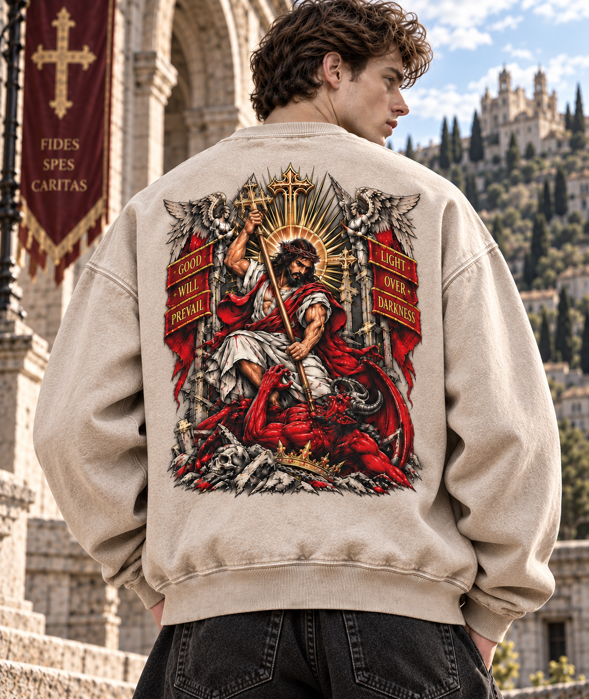 Good Will Prevail – Vintage Faith Washed Sweatshirt