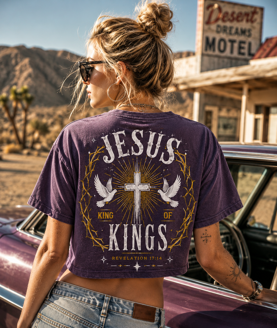 Jesus King of Kings – Vintage Christian Crop Tee
