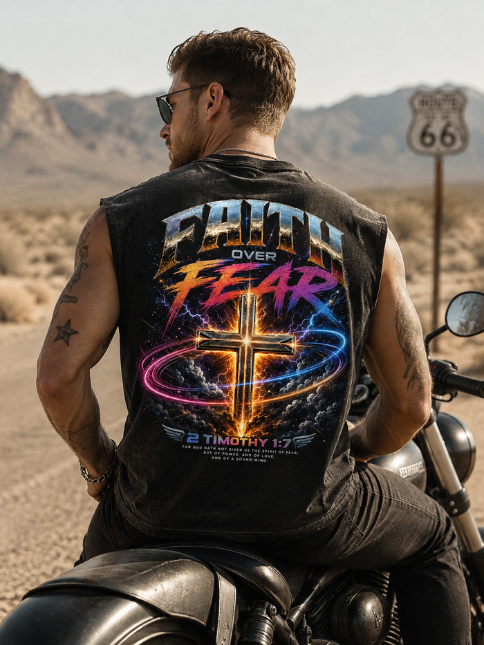 Faith Over Fear Vintage Washed Tank