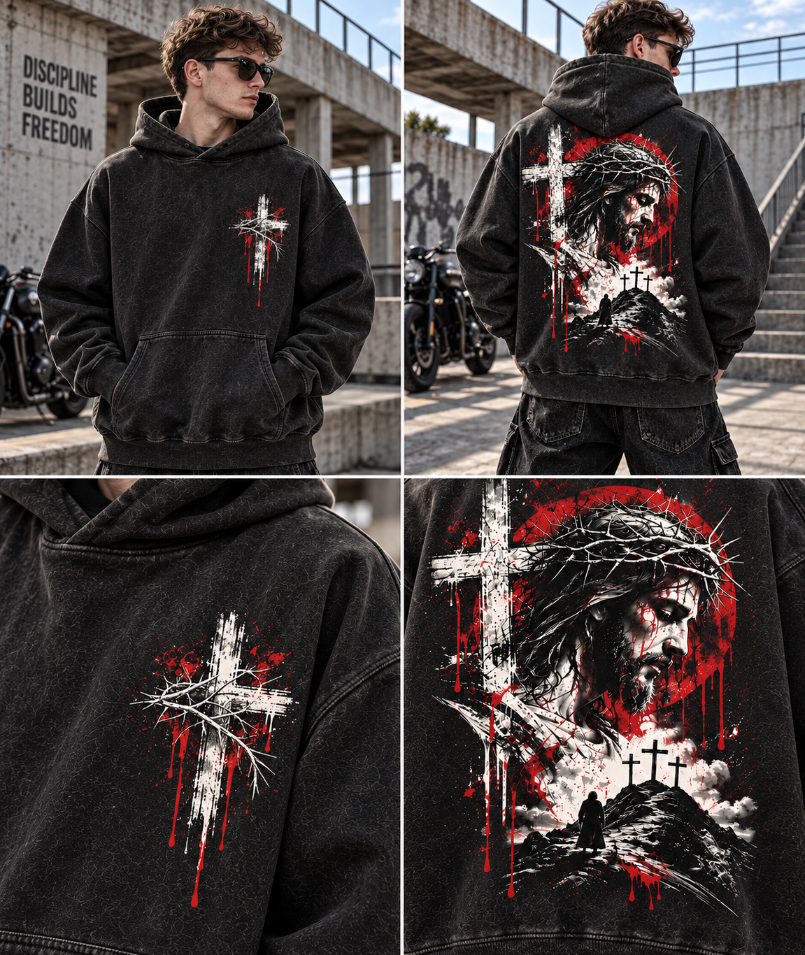 Faith & Cross Vintage Hoodie