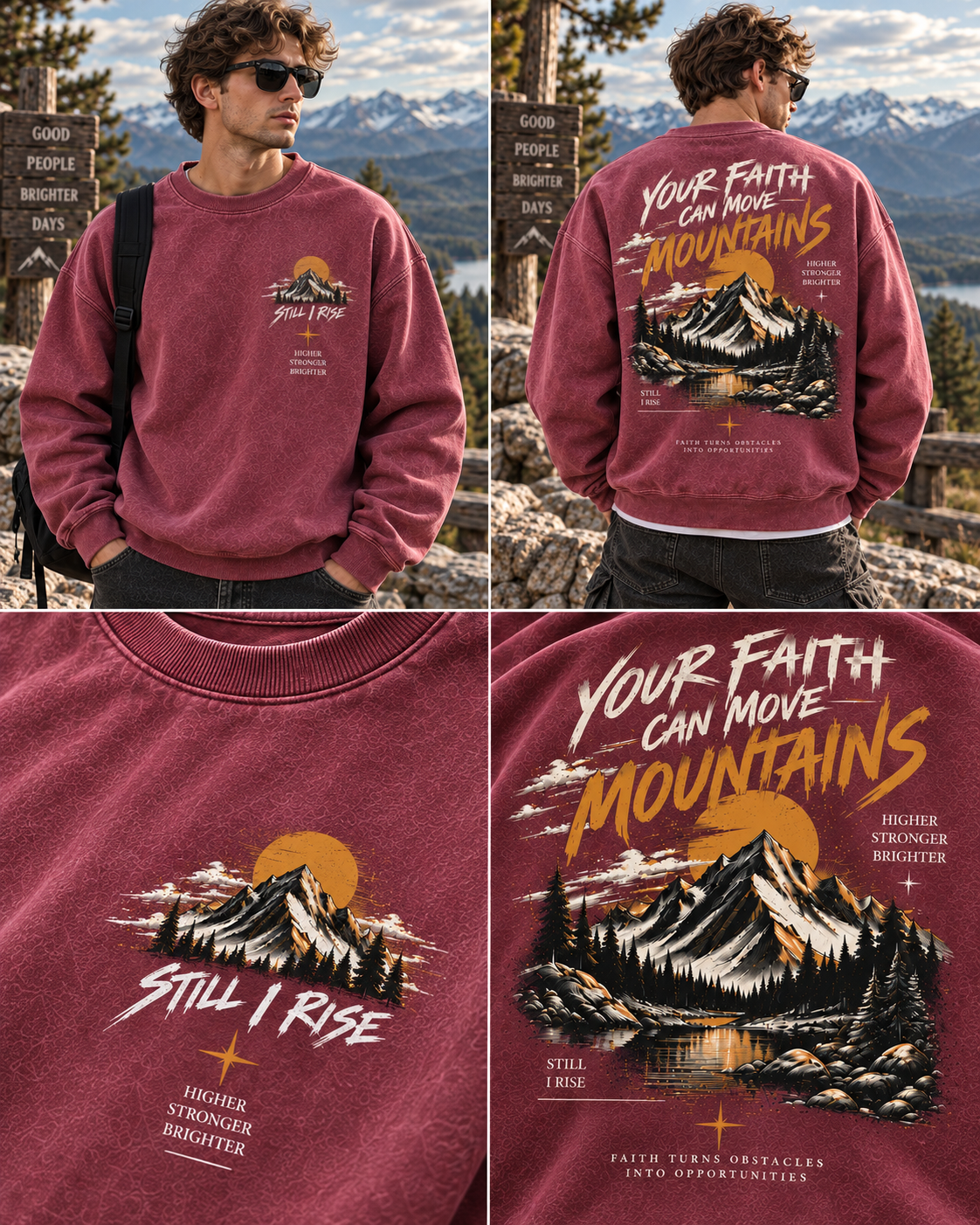 Faith Over Mountains – Vintage Outdoor Sweatshirt
