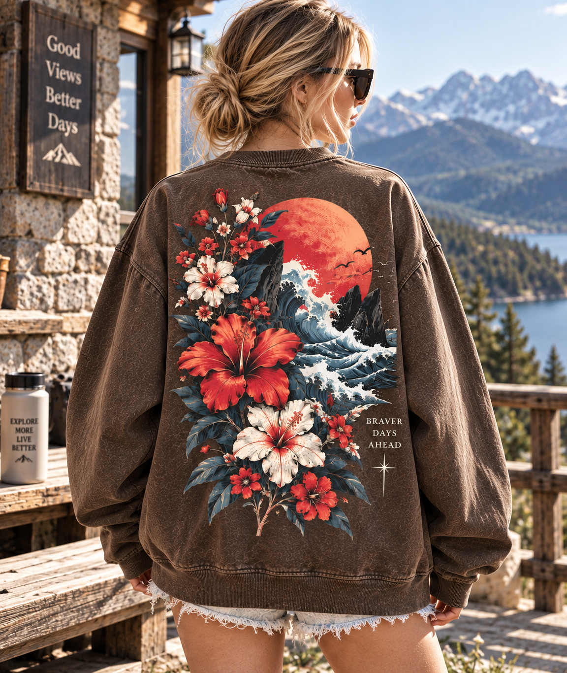 Braver Days Vintage Floral Sweatshirt