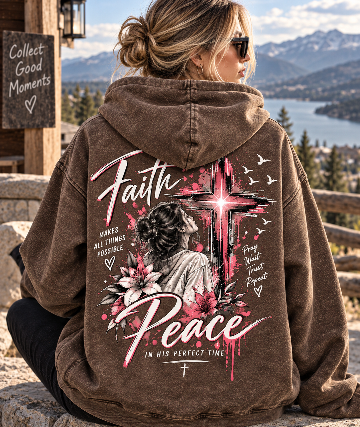 Faith & Peace Graphic Hoodie – Vintage Christian Style