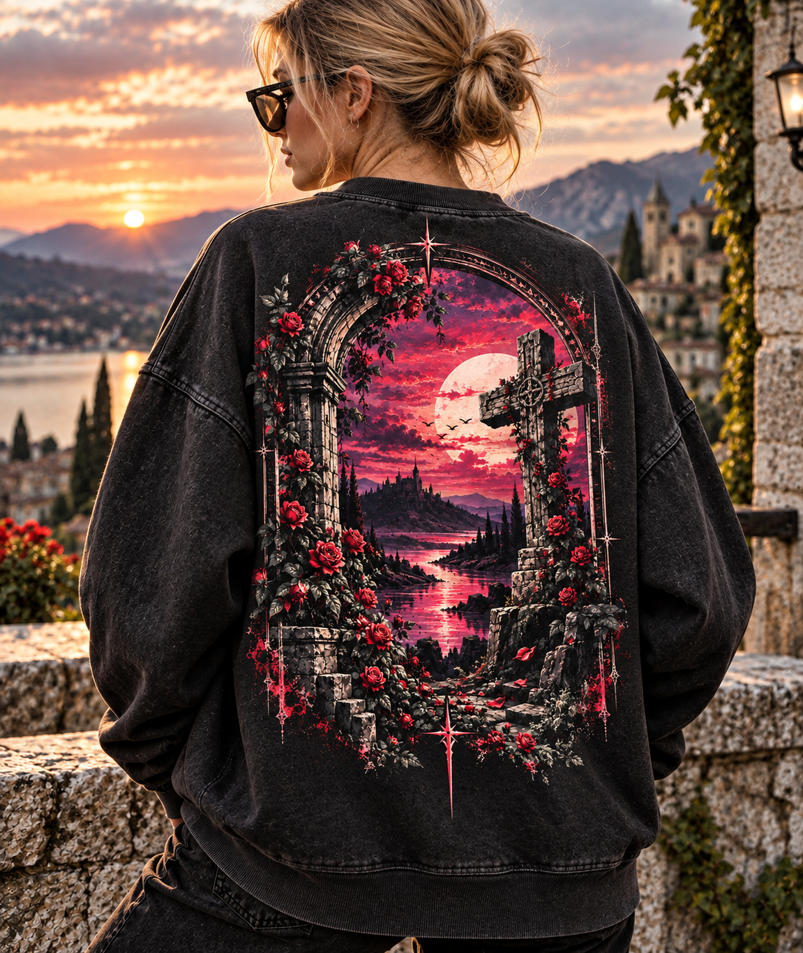 Gothic Rose Sunset Sweatshirt