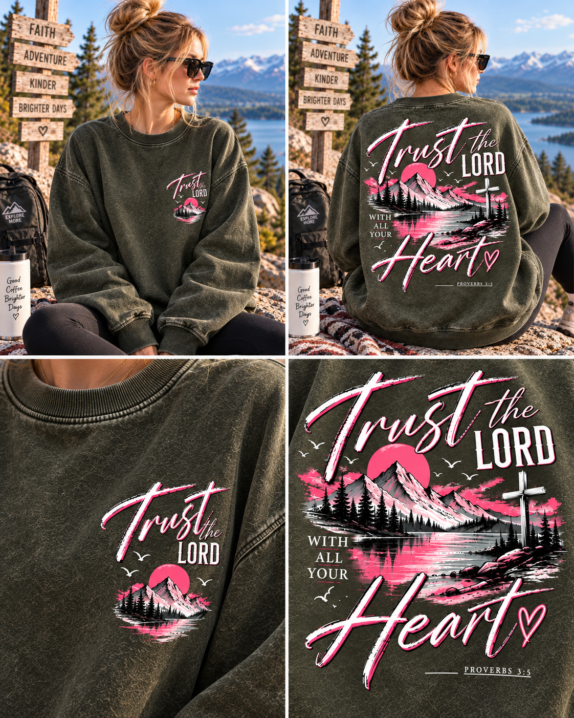 Trust The LORD Heart – Vintage Faith Sweatshirt