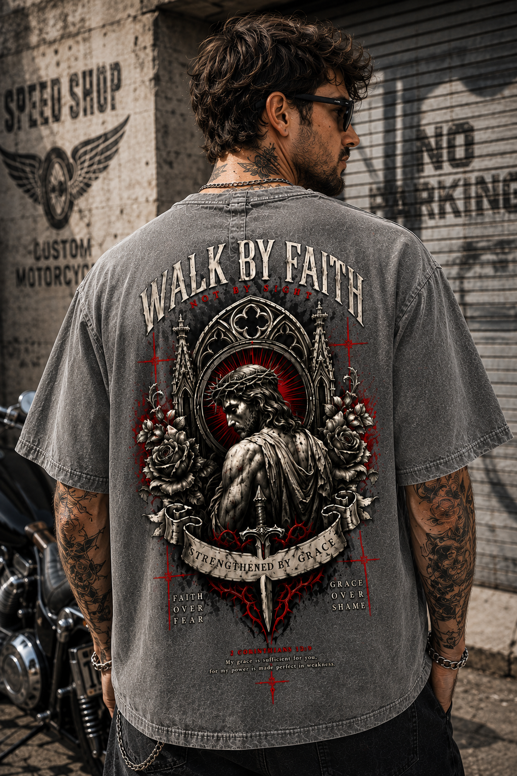 Walk By Faith Vintage Gothic T-Shirt