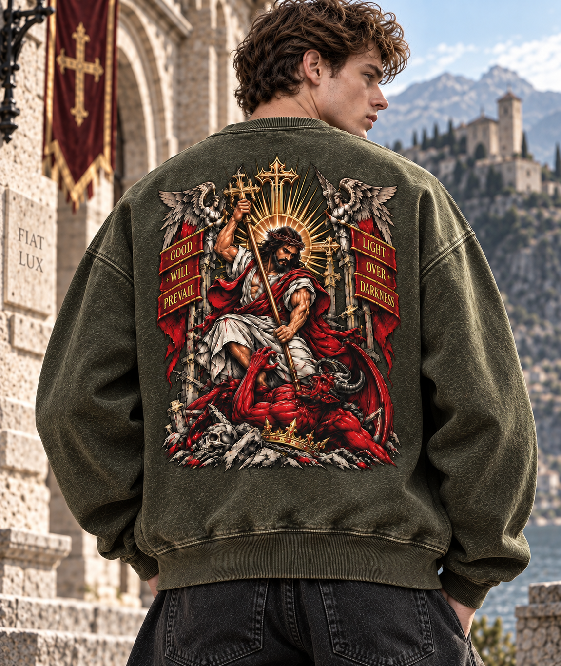 Good Will Prevail – Vintage Faith Washed Sweatshirt