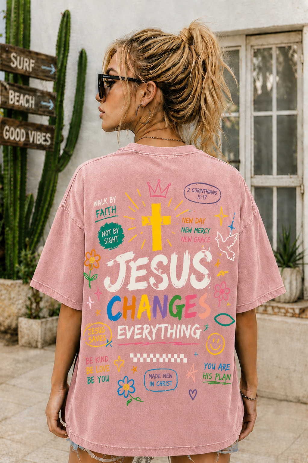 Jesus Changes Everything Oversized Graphic Tee