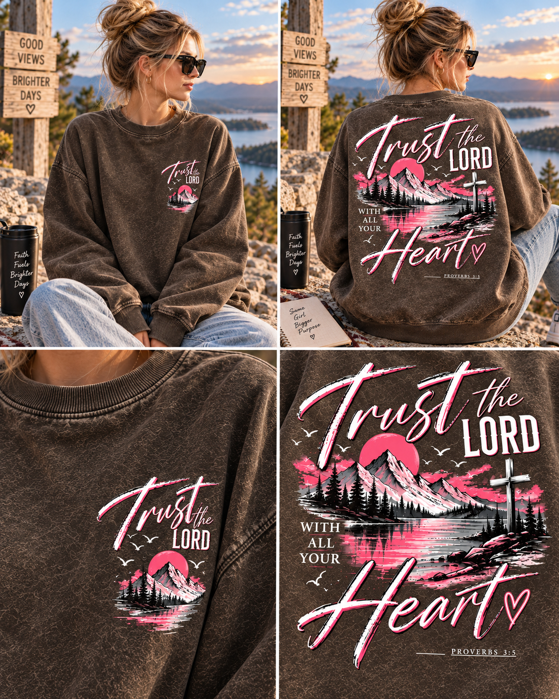 Trust The LORD Heart – Vintage Faith Sweatshirt