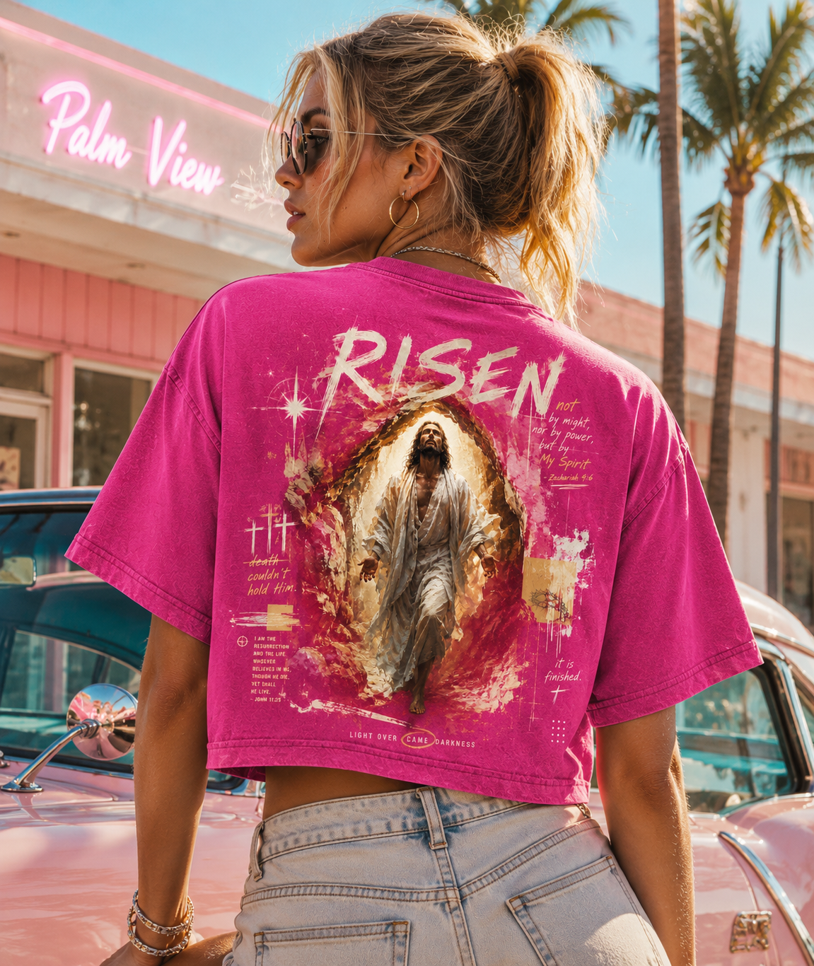 RISEN Faith Graphic Crop Top – Vintage Christian Streetwear