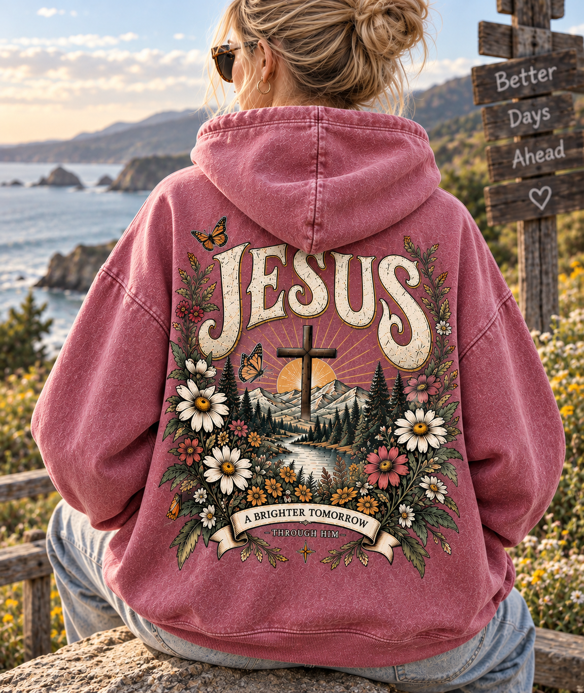 Jesus Vintage Wildflower Hoodie – A Brighter Tomorrow