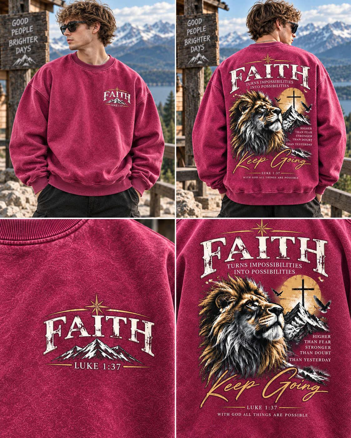 Faith Lion Vintage Sweatshirt