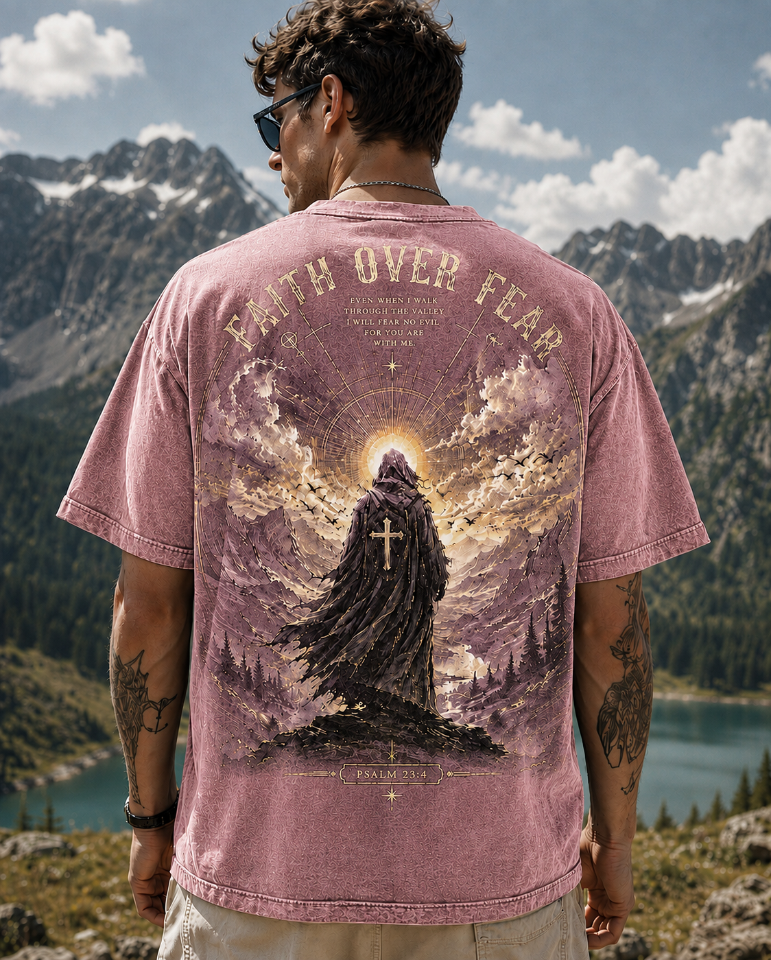 Faith Over Fear Vintage Graphic Tee – Unisex Washed T-Shirt