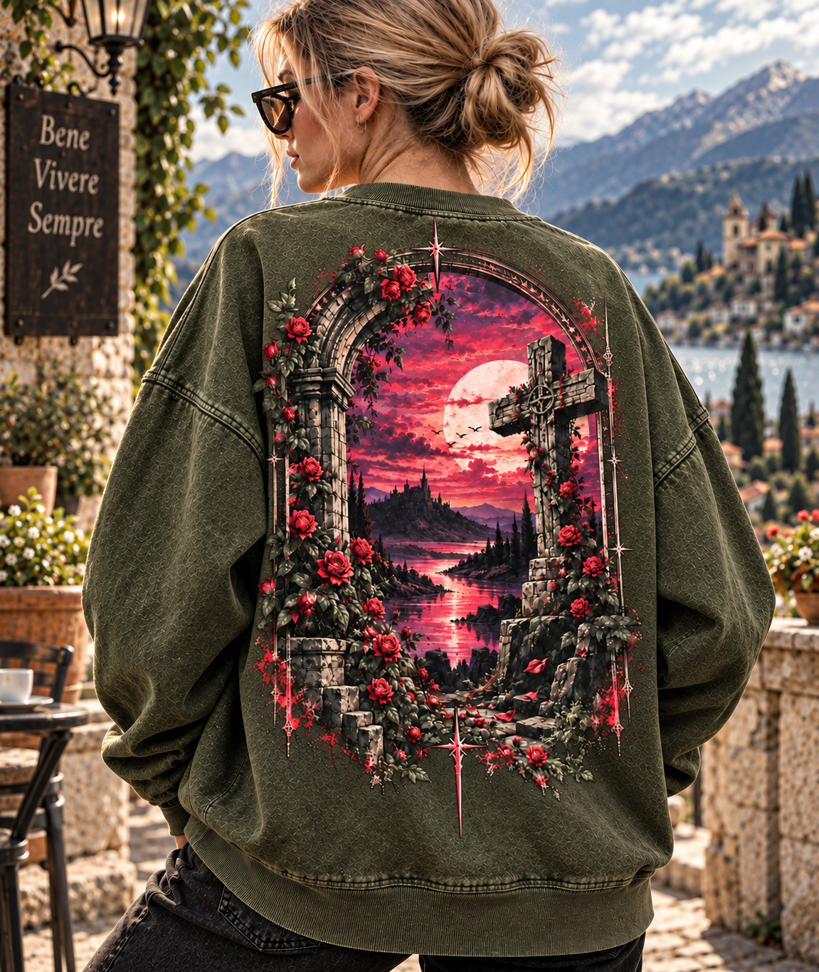 Gothic Rose Sunset Sweatshirt