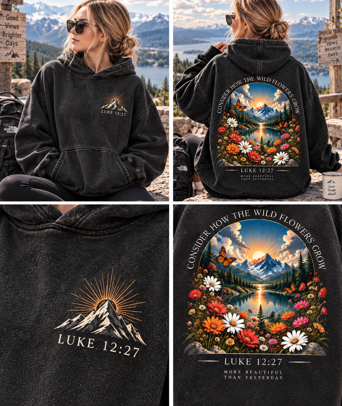 Wildflower Luke 12:27 Hoodie