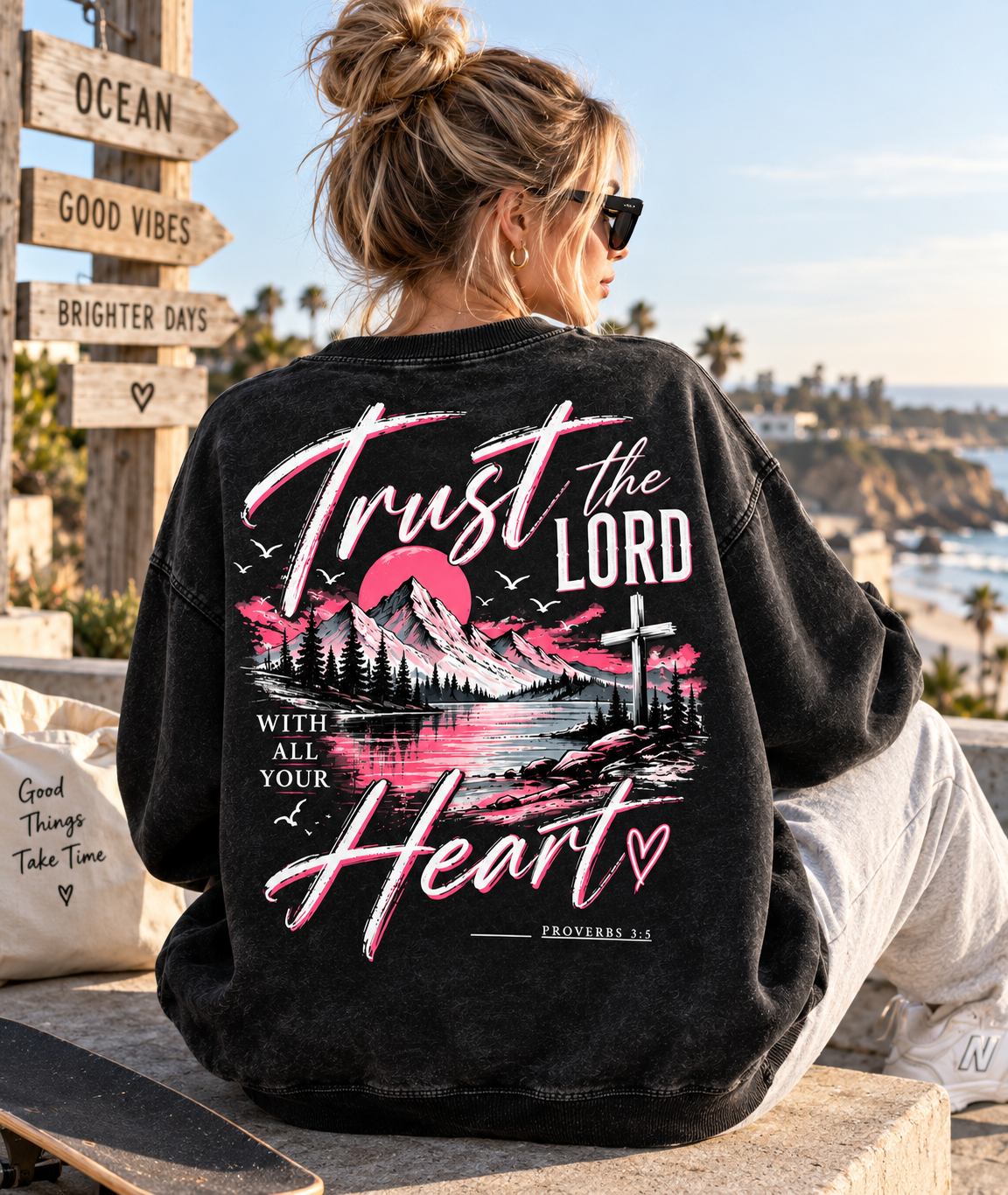 Trust The LORD Heart – Vintage Faith Sweatshirt