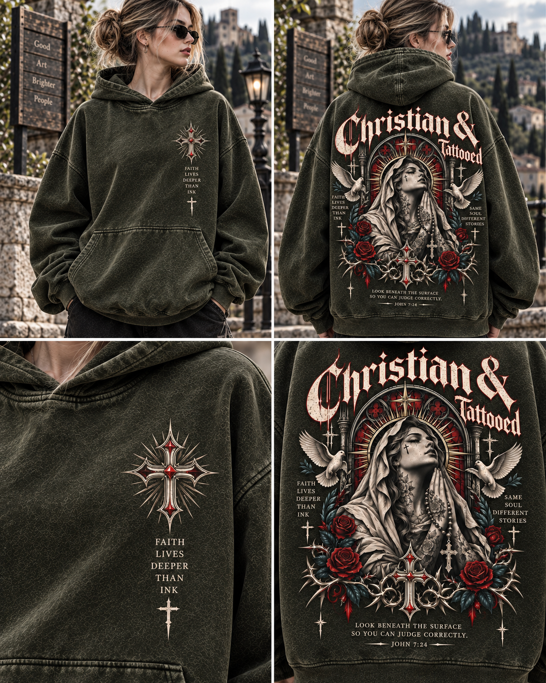 Christian & Tattooed Vintage Hoodie – Faith & Ink