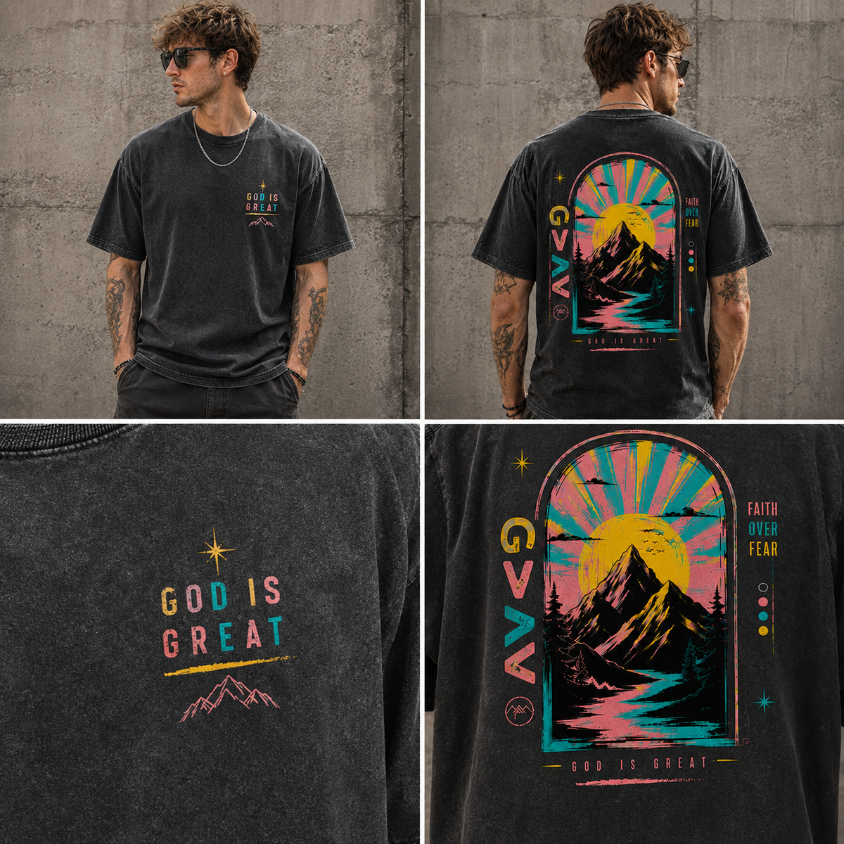 Retro Mountain Faith Graphic Tee