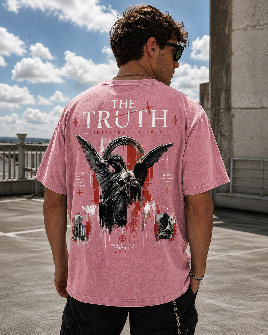 The Truth Angel Vintage Washed Graphic T-Shirt