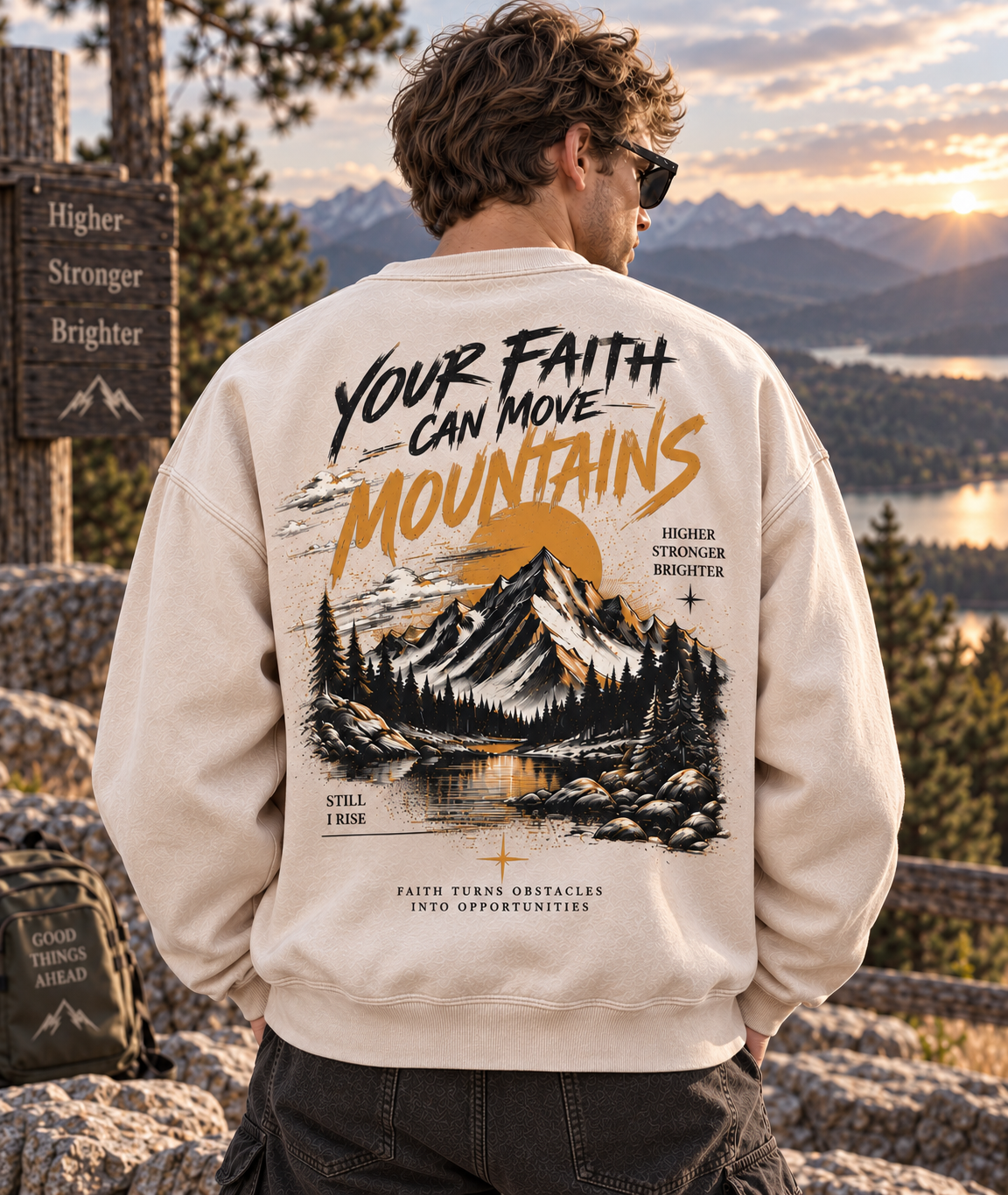 Faith Over Mountains – Vintage Outdoor Sweatshirt
