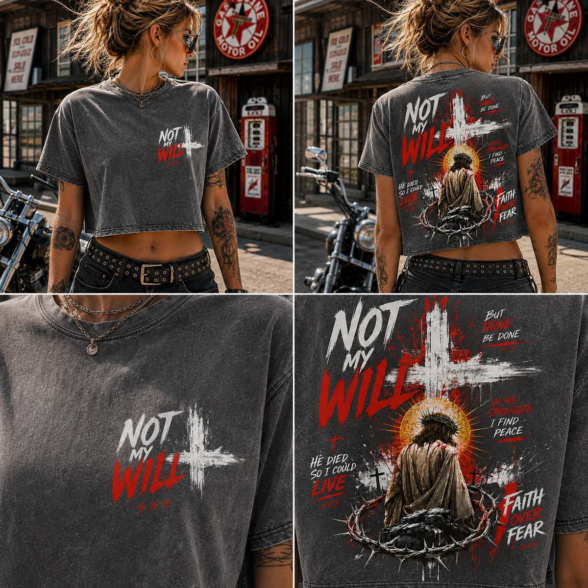 Not My Will – Faith Over Fear Crop Top