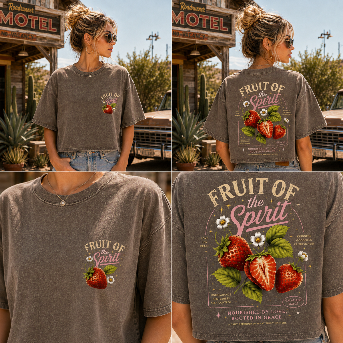 Fruit of the Spirit – Vintage Strawberry Crop Tee