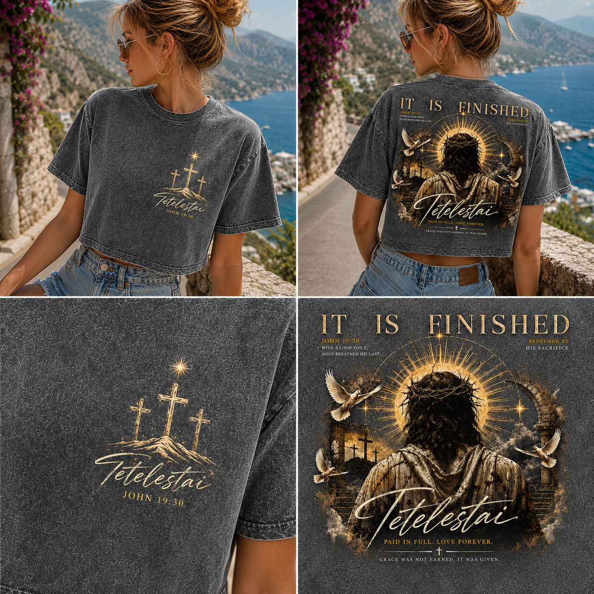 Tetelestai Faith Vintage Crop Top – It Is Finished