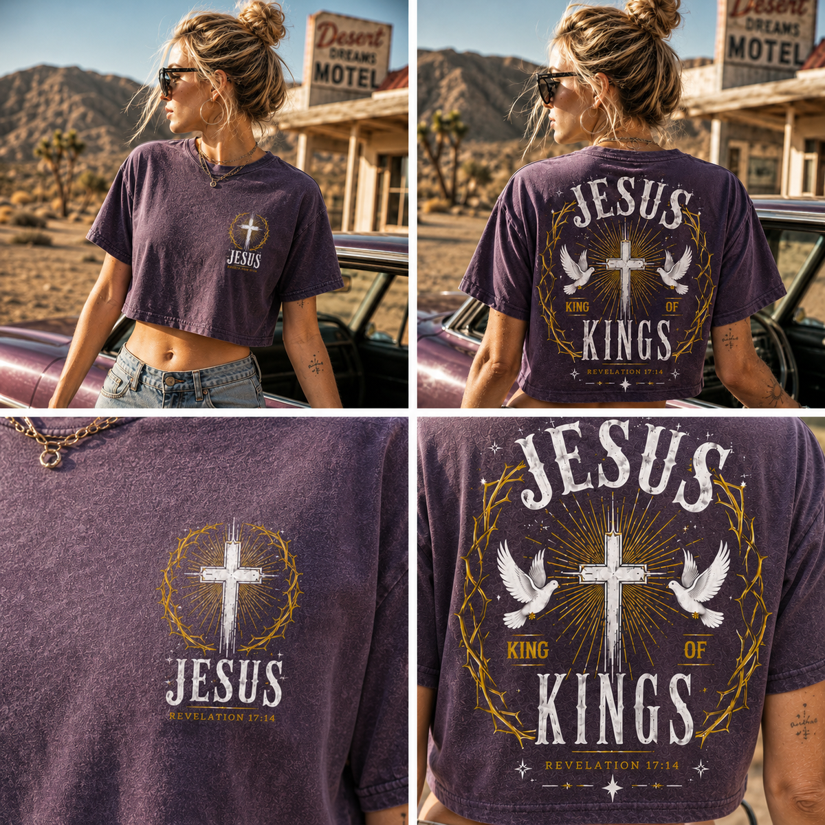 Jesus King of Kings – Vintage Christian Crop Tee