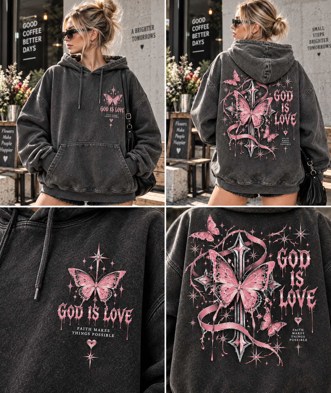 Vintage Butterfly “God Is Love” Hoodie