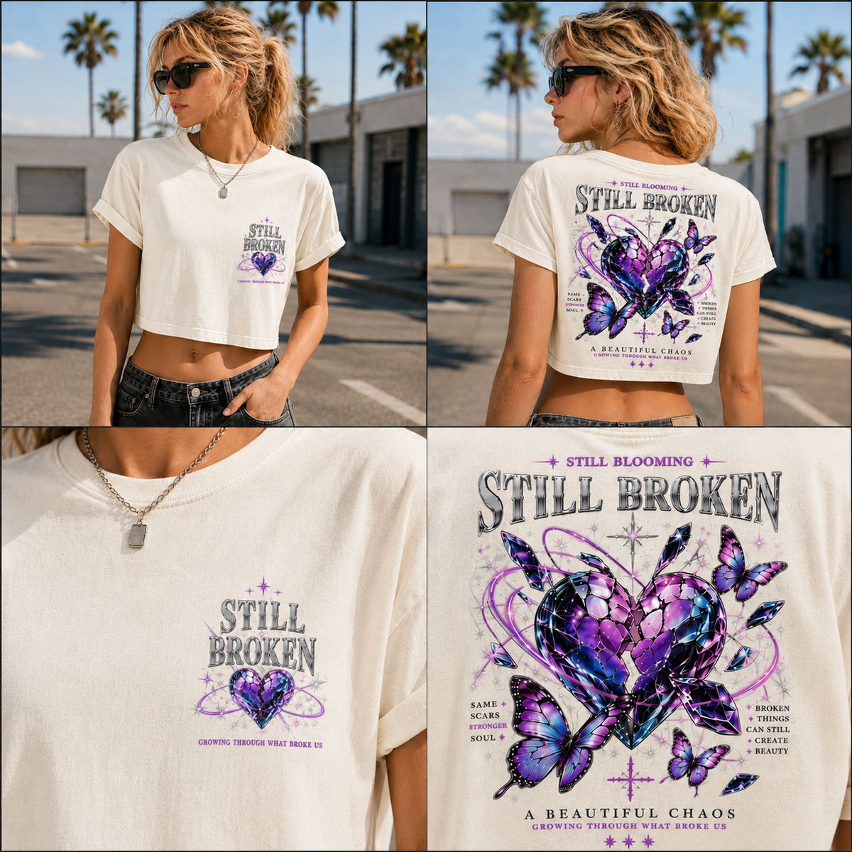 Still Broken – Vintage Butterfly Crop Top
