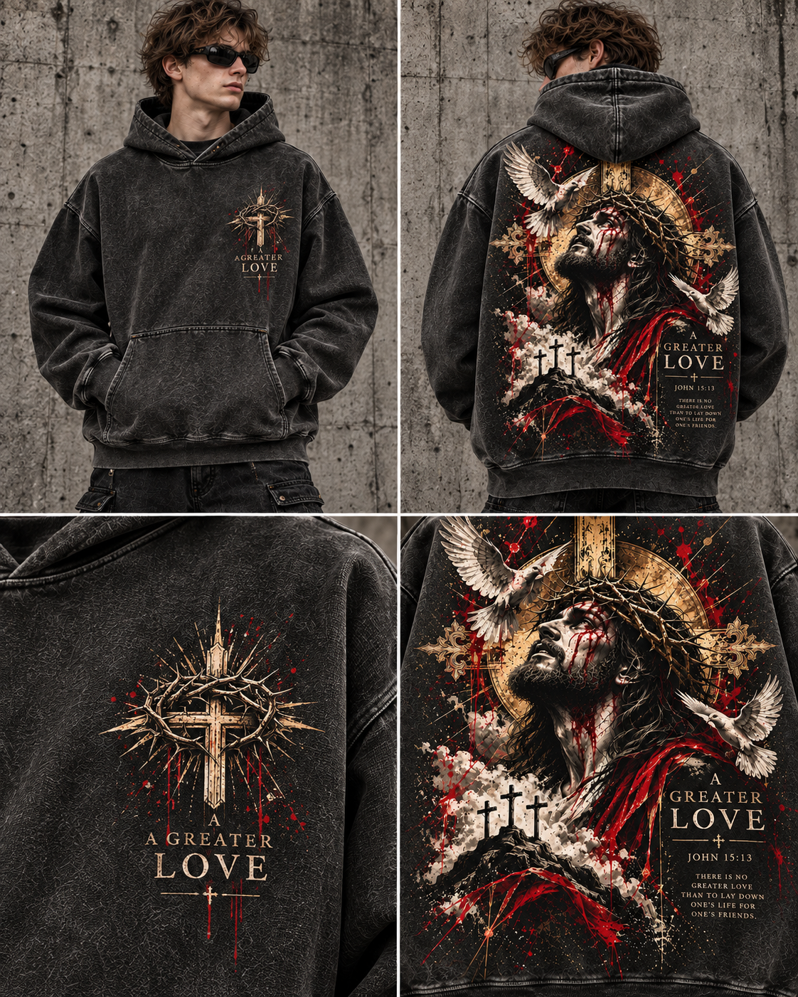 A Greater Love Vintage Hoodie