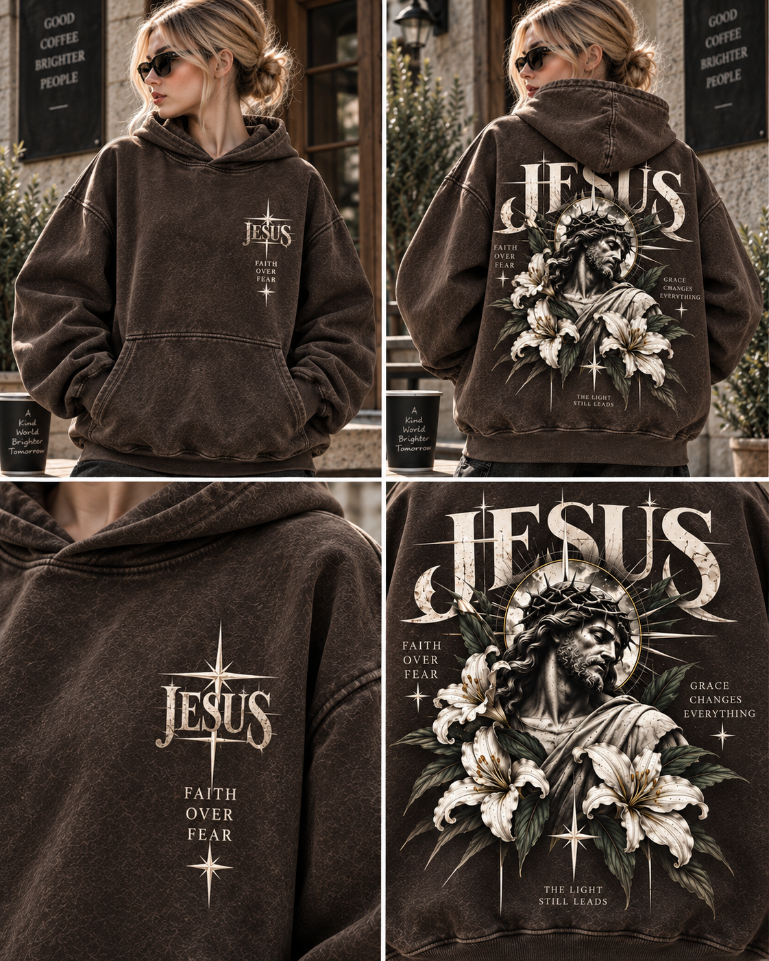 JESUS Faith Over Fear Vintage Hoodie