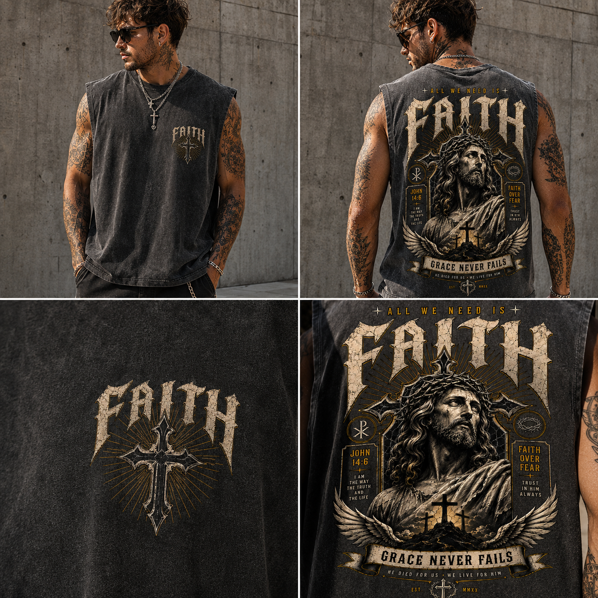 Faith Never Fails – Vintage Faith Wash Tee