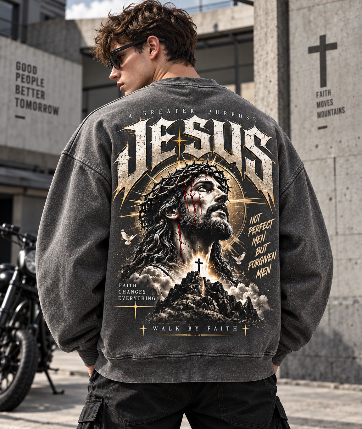 JESUS Faith Vintage Sweatshirt – A Greater Purpose