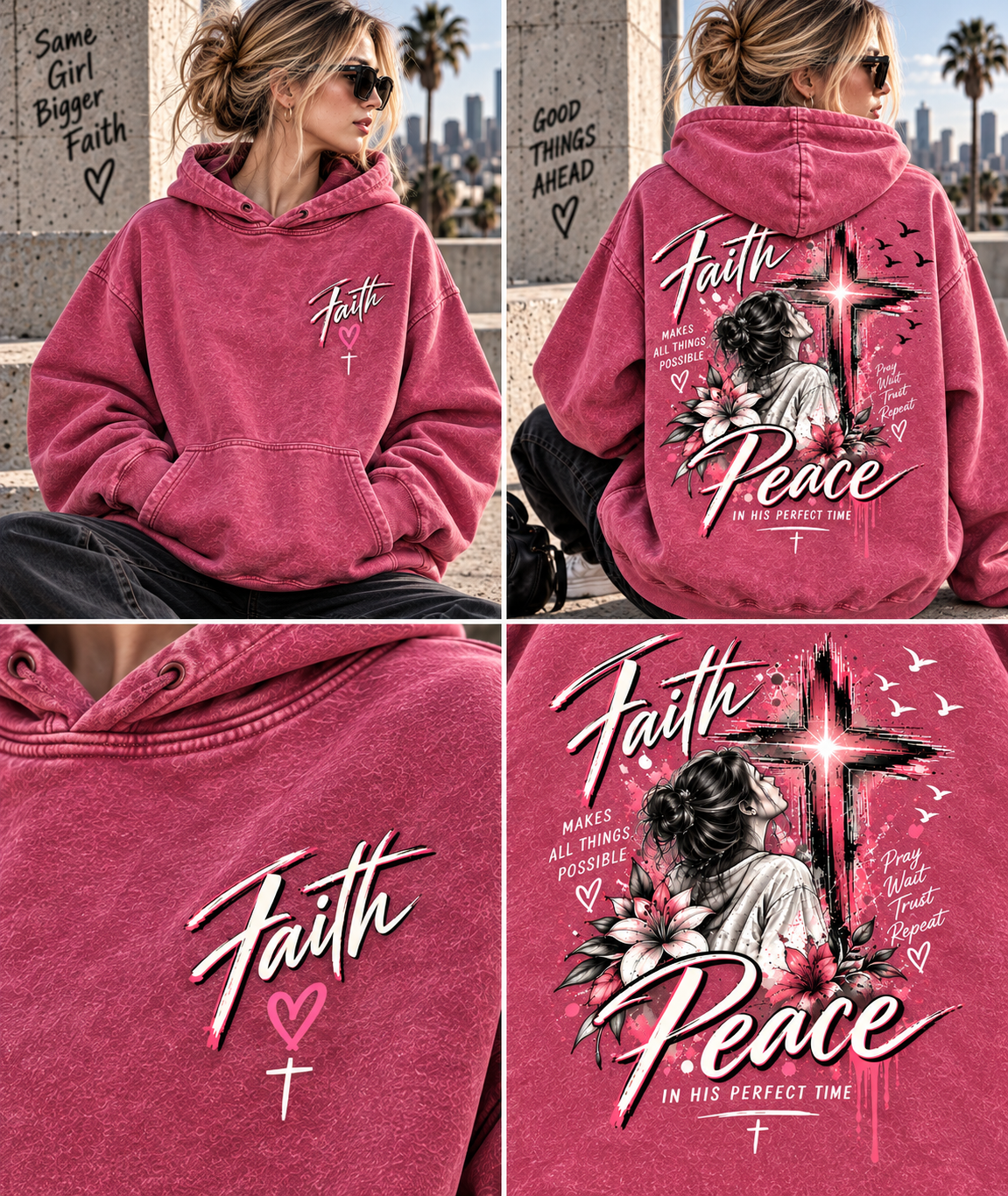 Faith & Peace Graphic Hoodie – Vintage Christian Style