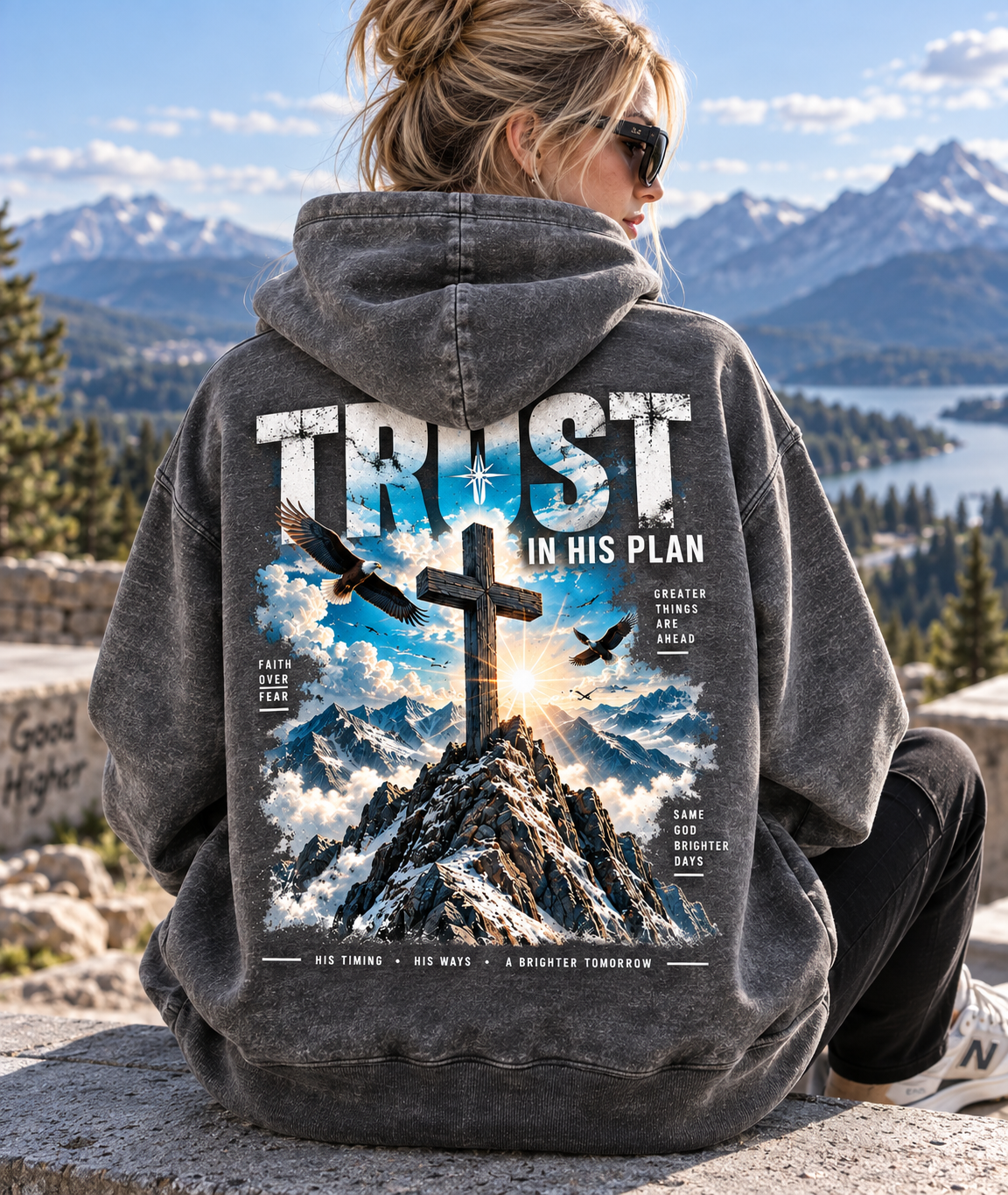 Trust In His Plan Hoodie – Vintage Mountain Faith